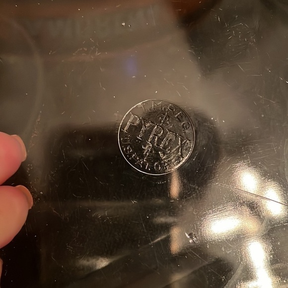 Antique Pyrex 1920s Square Clear Glass Baking Dish With Etched Floral Cover - Picture 6 of 6